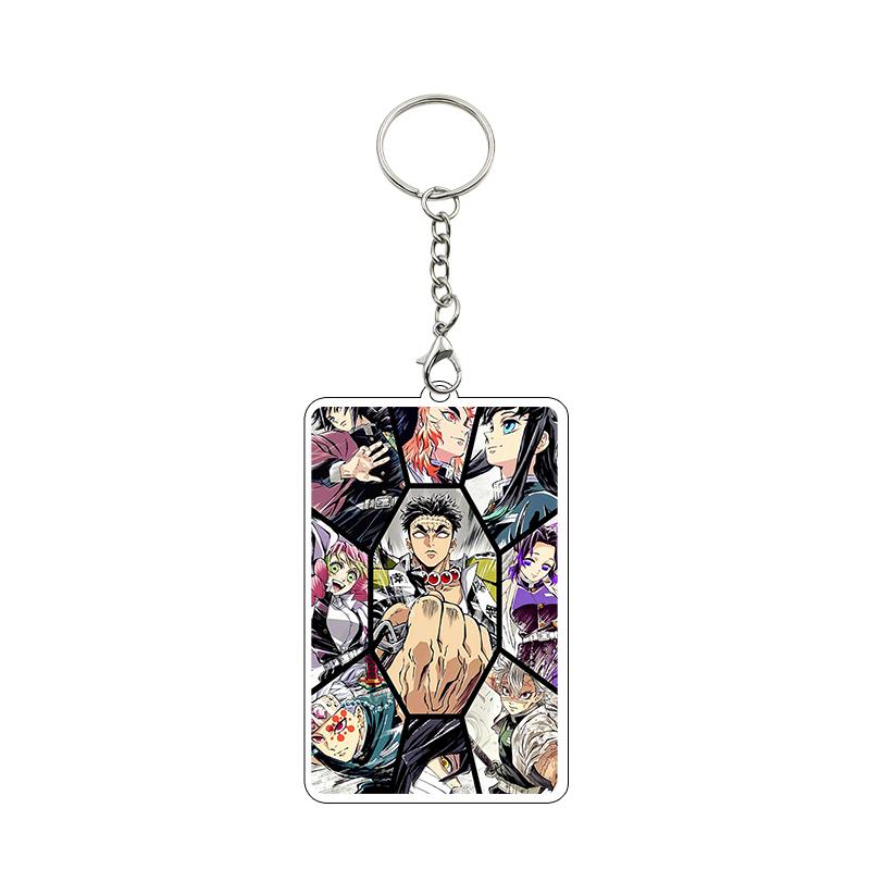 Fashion Anime Acrylic Keychain Accessories Tomioka Giyuu Kanroji Mitsuri Nezuko Cartoon Car Charm Pendant Gifts Toys Wholesale