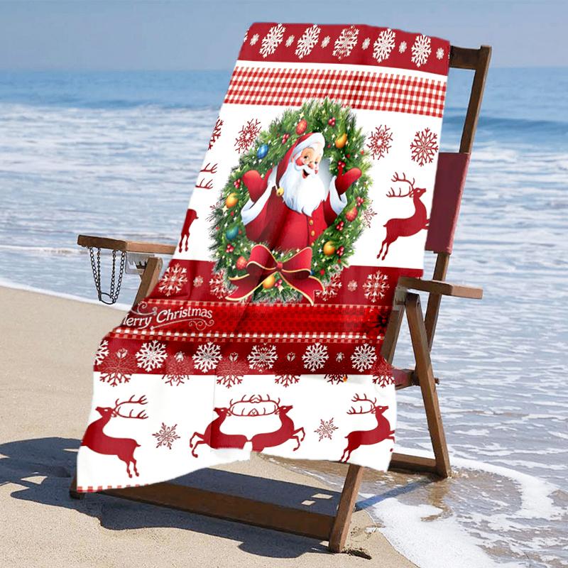 Ultra-Soft Beach Towel with Christmas Theme,Ideal for Pool - Camping, Diving - Perfect Travel Essential, Vibrant Beach Towel.