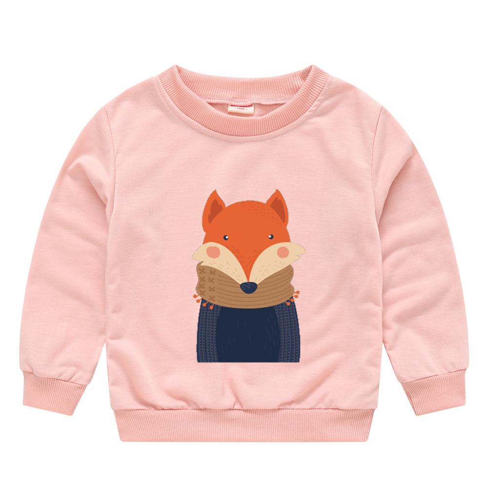 Children's Children's New Year Red Pullover Sweater Baby Cute Cartoon Avatar Round Neck Bottoming Shirt Tops