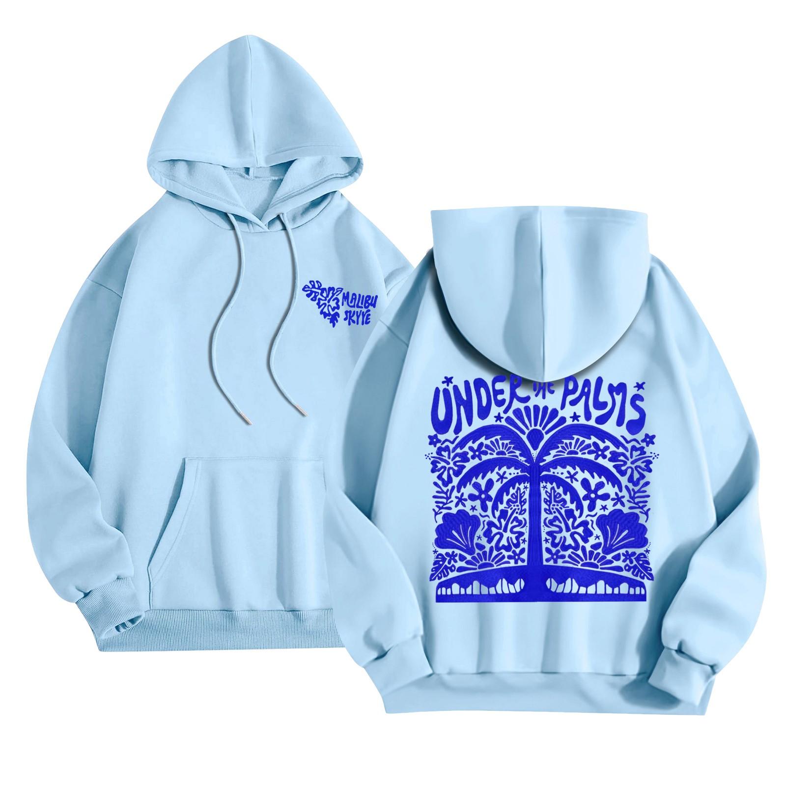 

Женские толстовки с длинным рукавом, толстовки, одежда для подростков, повседневные свитера, модные повседневные универсальные повседневные толстовки, топы L небесно-голубой