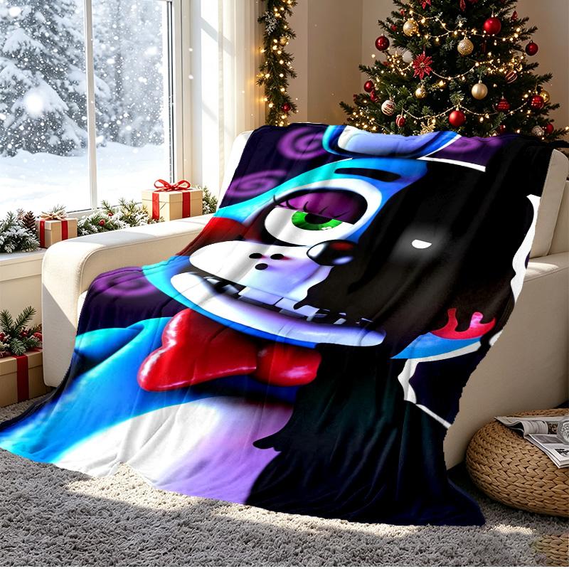 Five Nights at Freddy's Pattern Blanket for Home Decoration, Bed, Sofa, Car Travel, Camping, Suitable for All Seasons, Birthday Christmas Gift