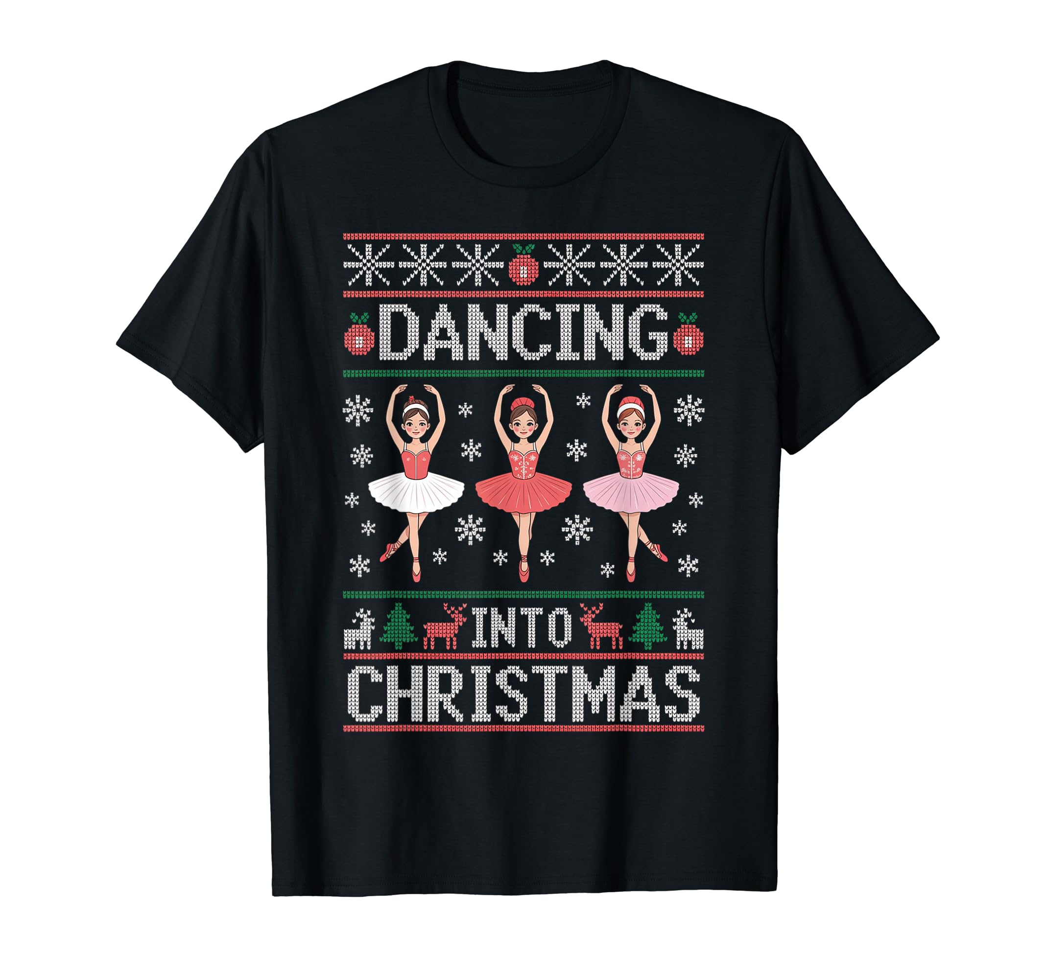 

Ballet Dancer Christmas Party Ugly Holiday Girls Dance Class T-Shirt