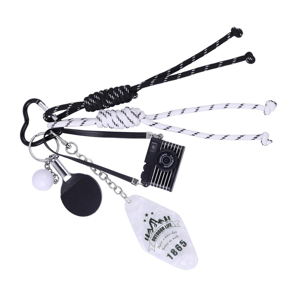 Creative Camera Star Keychain For Women Hand Woven Nylon Rope Bag Charm Aesthetic Bag Accessories Backpack Pendant