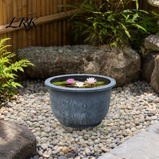 Flowerpot Large Plant Pot, Retro with Drainage Hole, Fruit Tree Backyard Pot Water Lily Planter for Indoor Outdoor Plants Patio Garden Decor