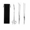 YINKE 3-Piece Stainless Steel Aquarium Tweezers & Scissors Set, Practical and Convenient, Multi-Functional for Aquariums, Includes Storage Bag