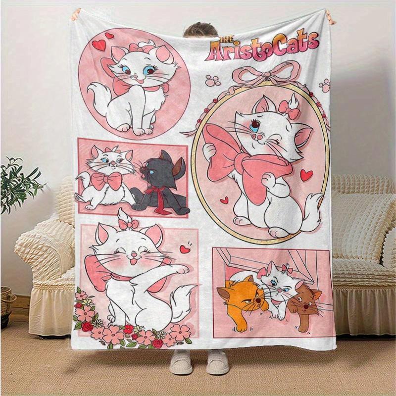 

1pc, Marie Cat (2) Home Decor Flannel Blanket, Perfect Gift for Bedroom, Living Room, Travel, Camping, Car, Beach, Office Nap, Ideal Sofa Throw, Outdo 130x150cm