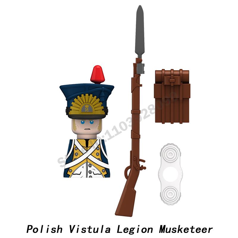 Middle Ages Military Napoleonic Wars Figures Building Block British French Prussia Infantry Knight General Duke Characters Brick