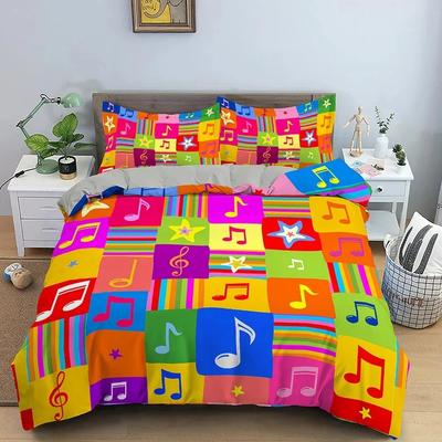 Neues Top Musik Bettwäscheset Luxuriöser Gemütlicher Bettbezug 3D Gedruckte Steppdecke Bettdecke Königin King Größe Bettwäsche Schlafzimmerdekor