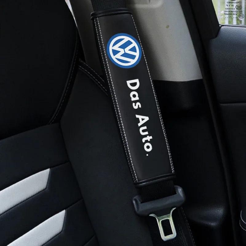 For VOLKSWAGEN VW Leather Car Seat Belt Pad Shoulder Protector Cover for Volkswagen Polo Golf Jetta Beetle Tiguan Touran Passat 
