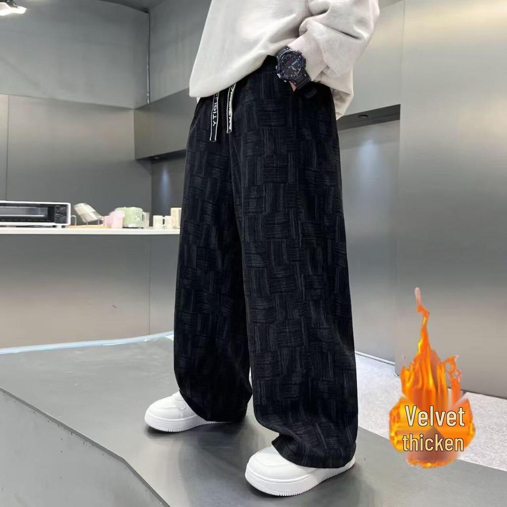 Boys' Fleece-Lined Corduroy Pants: Autumn/Winter 2025 Collection, Thickened One-Piece Casual Wear.