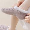 Knitted Twist Winter Floor Socks Coral Fleece Sleeping Socks Simple Thicken Plush Socks  Girls