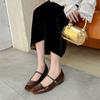 Sheepskin Version Xiaoxiangfeng Genuine Leather Soft-soled Mary Jane Single Shoes Women's Inner Height Increase Thick-soled Small Leather Shoes Shallo