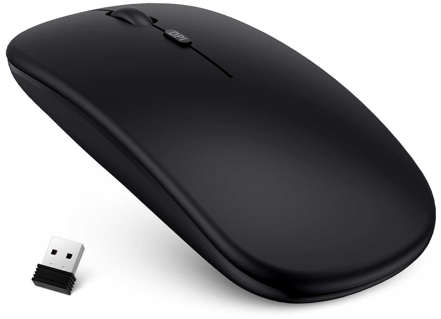 

Wireless Bluetooth Optical 3DPI High Compatible with and Microsoft Pro Ultra-Thin Mouse, Quiet, Wireless, Type-C, Rechargeable, Energy-Saving, 2.4GHz, чорний