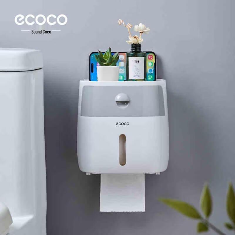 Adhesive Wall-Mounted Double Roll Toilet Paper Holder