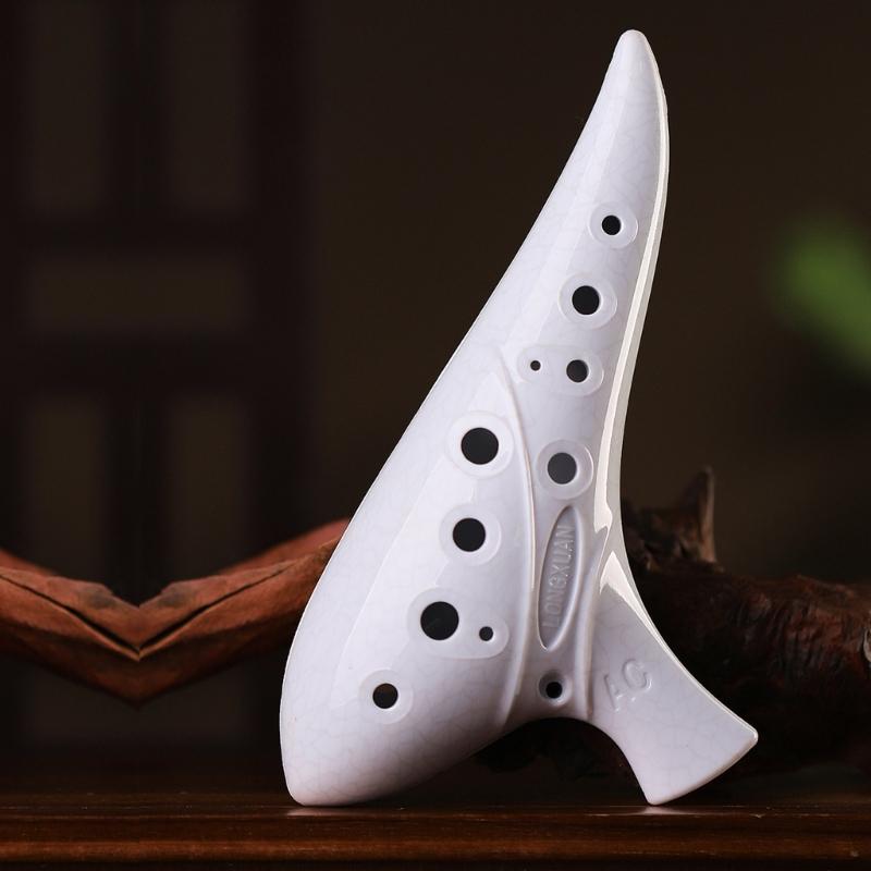 12 Hole Ceramic Ocarina Musical Device Smooth Surfaces Texture Balanced Tone Output for Aspiring Musicians and Collectors