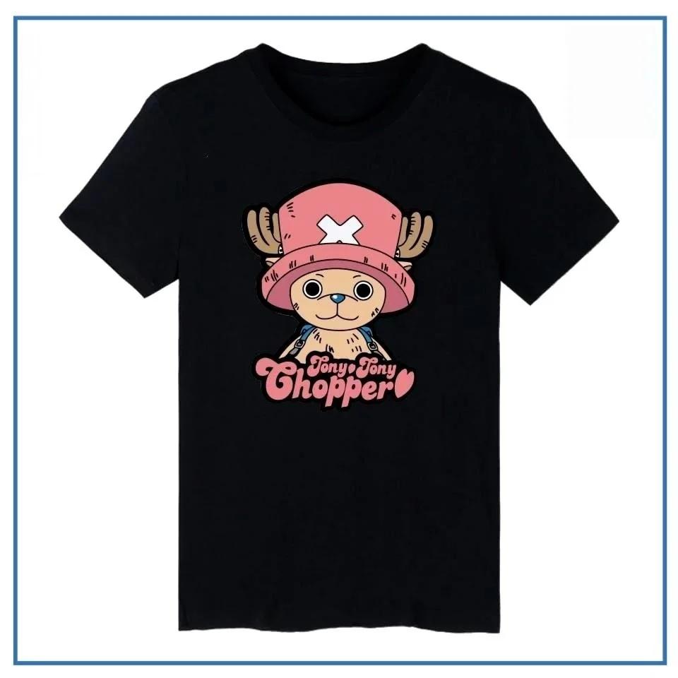 

2026 New One Piece Men and Women s T-shirt Tony Tony Chopper Anime Cartoon Tee Summer Boy s Short Sleeves Parent-child Outfit... S разноцветный