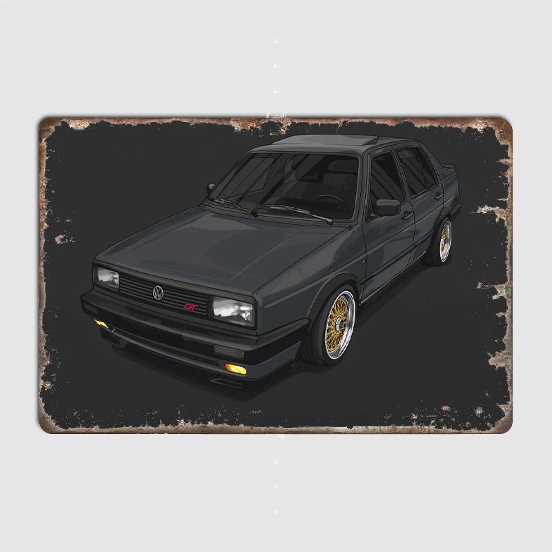 VW GT2 53B MK1 BBS MK3 Trabant 601 Oldtimer Wandkunst Poster Metall Innenbereich Heimwanddekoration Blechschild Dekoration Raumdekoration