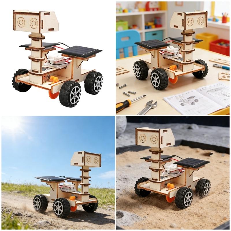 Solar Powered Moon Vehicle Kits Craft Project Toy for Indoor Fun Outdoor Experiment Science Experience Entertainment Toy