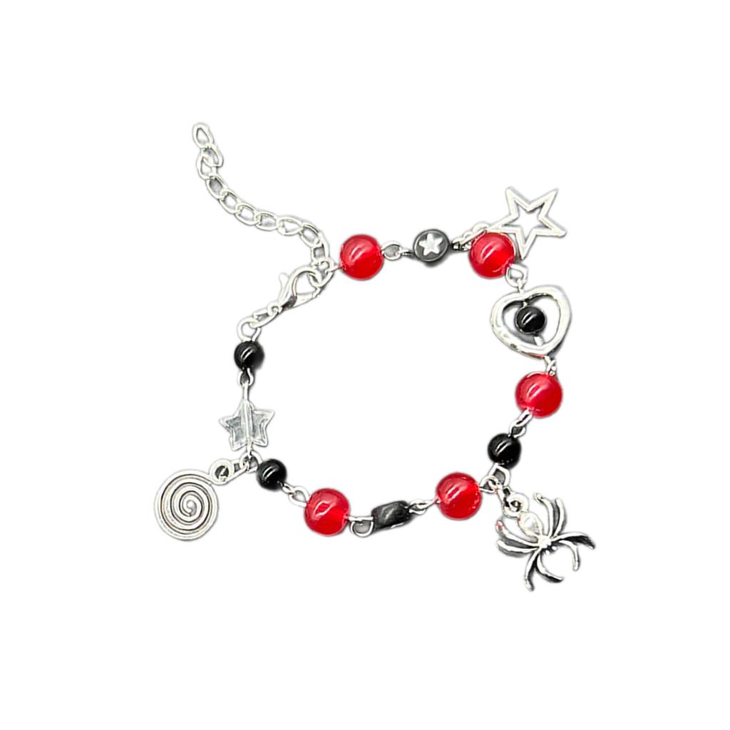 Multi Purpose Handmade Bracelet/Phone Charm Dainty Beaded Bracelet/Phone Charm with Matching Star and Spider Pendant