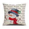 Christmas Pillow Cover New Linen Cartoon Black Print Holiday Home Sofa Cushion Cover