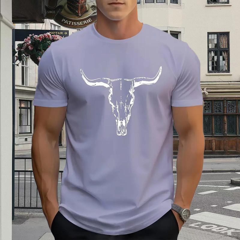 

Новая летняя мужская модная футболка с принтом быка, мужская футболка, топ 8XL фиолетовый