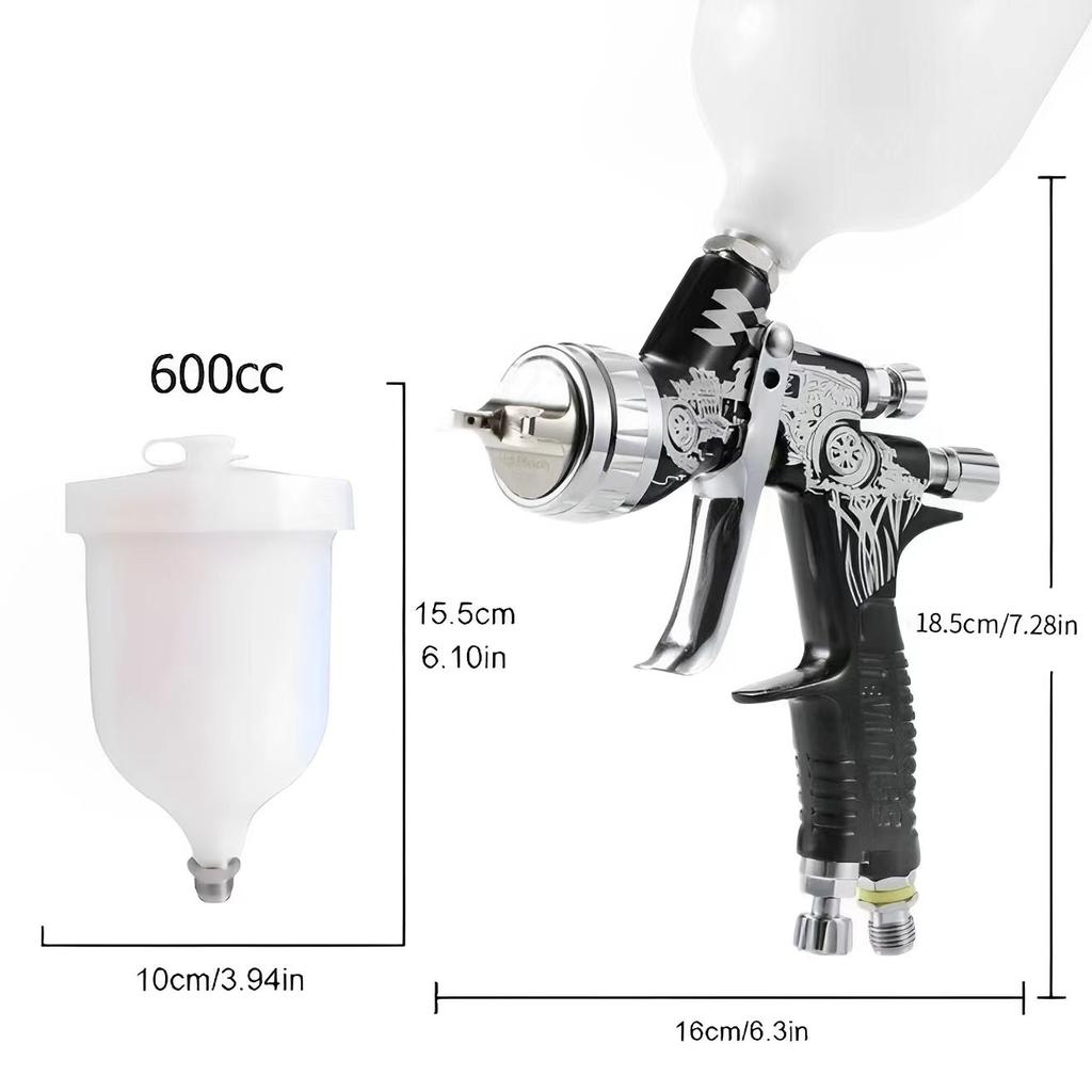 DEVIDISS GTE Pro TE20 Lite HVLP Spray Gun 1.3mm Nozzle Tip Professional Fine Finish Effect for All Automotive Paints