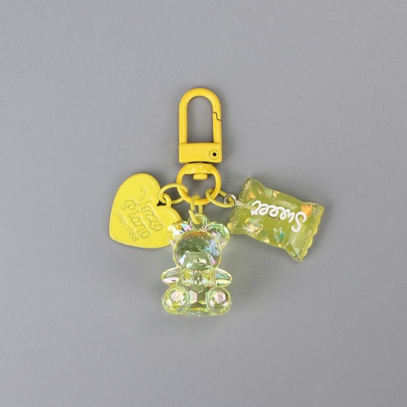 Colorful Heart Candy Keychain Ornament Stylish Keyring Accessory Unique Bag Decorations for Fashion forward Individuals