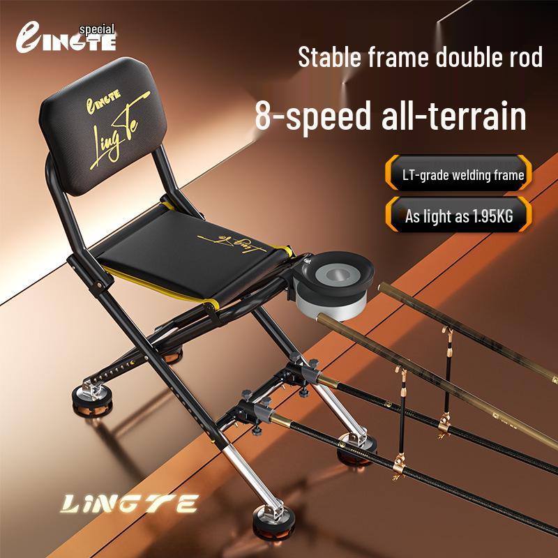 Portabel Fällbar Fiskestol för Alla Terränger - Multifunktionell Utomhussits för Vildfiske