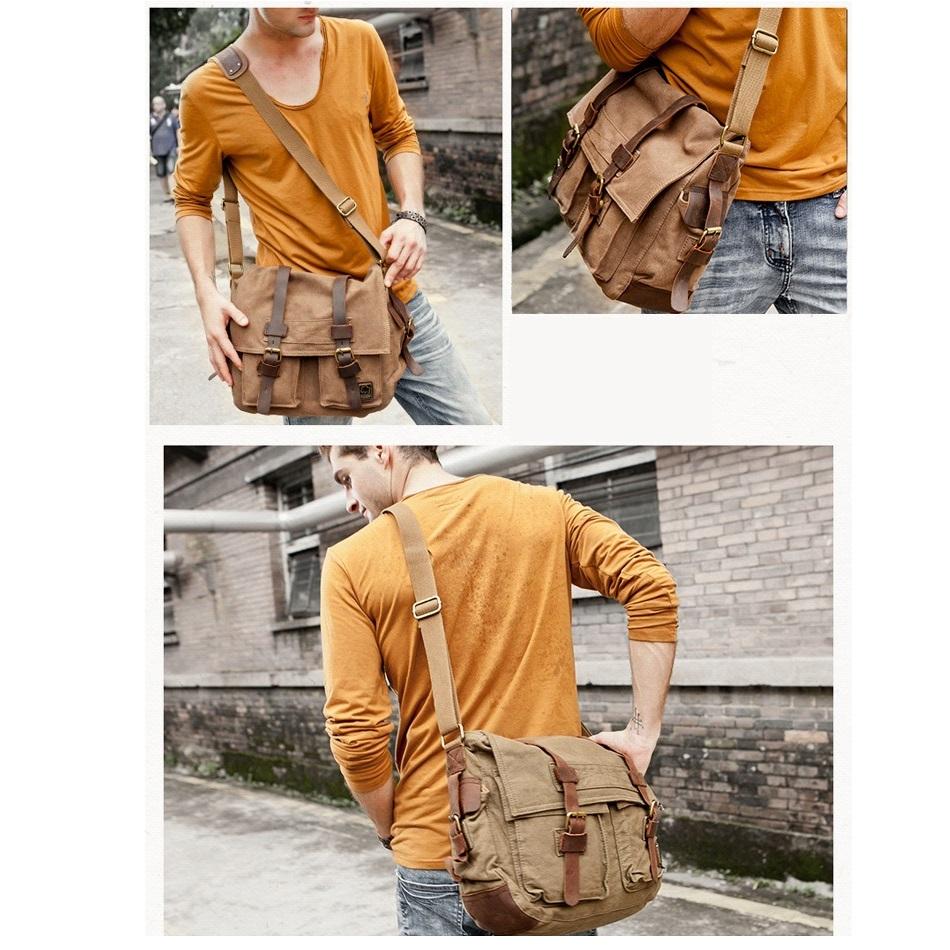 Men's Canvas Shoulder Bag Messenger Bag Casual Bag