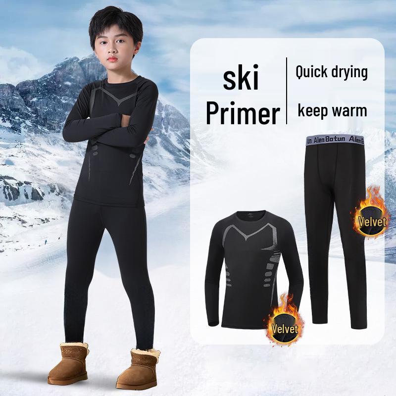 Children's Quick-Dry Warm Ski Base Layer Set for Winter Sports