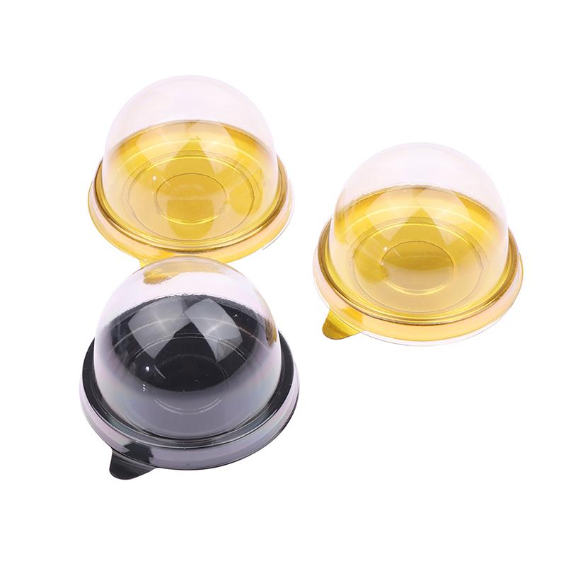 10Pcs Clear Plastic Mini Cupcake Boxes Muffin Pod Dome Container Muffin Boy για Γαμήλια Γενέθλια Διακοσμήσεις ψησίματος