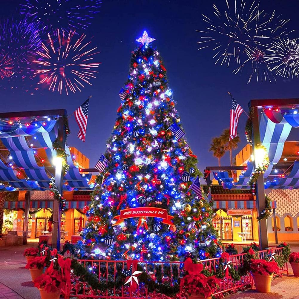 7M 50 Lights-8 Modes Solar LED Light String Outdoor Waterproof Starry Colored Light Christmas Festival Decoration Flashing Light