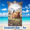 Cow Highland Theme Beach Towel Personalized Custom Name & Text Soft Quick Dry Beach Towel for Swimming Travel