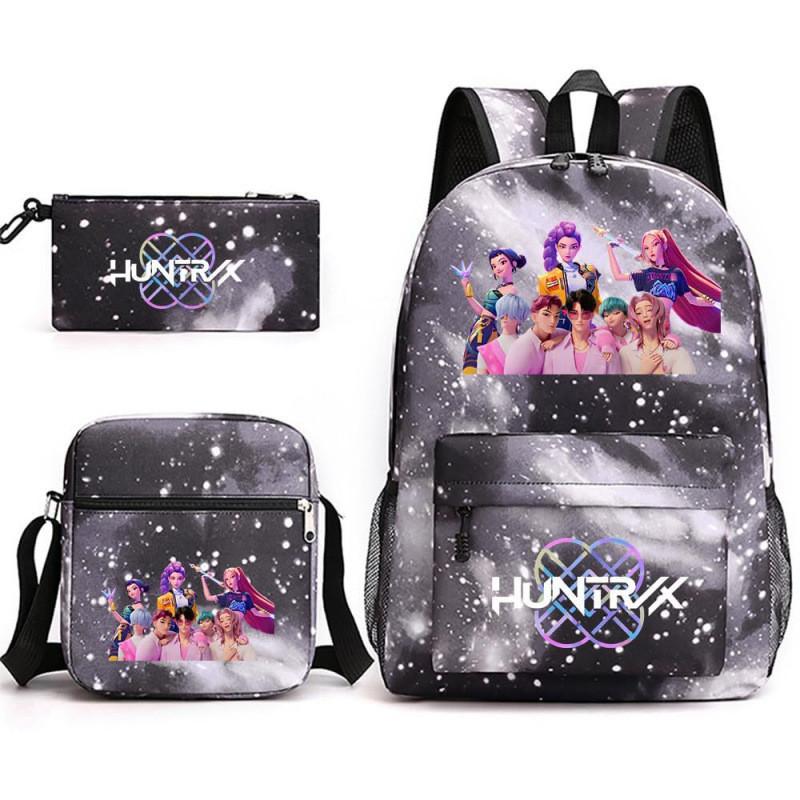 Kpop Dämonenjäger Kinderrucksack mit atmungsaktivem Oxford-Stoff für Schule und Freizeit