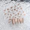 3D Relief Flowers Nail Sticker Gold Flower Petals Adhesive Decals Golden Floral Slider For Nail Art Adhesive Decoration