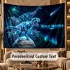Dinosaur (658) Theme Personalized Tapestry Custom Name Text Wall Hanging Tapestry Home Background Decoration