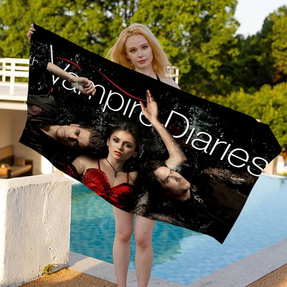 The Vampire Diaries Damon Salvatore Große Mikrofaser Strandtücher Schnelltrocknendes Handtuch Sandstrandtücher Poolhandtuch