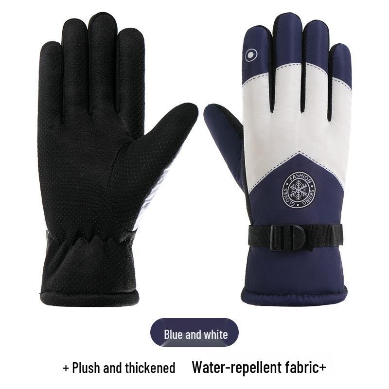 Men's and Women's Waterproof Fleece-Lined Ski and Cycling Gloves – Warm, Thick, Windproof, Cold-Proof Winter Gloves