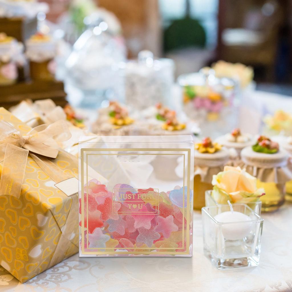 12Pcs Clear Favor Boxes Candy Boxes Packaging Party Wedding Transparent Plastic Treat Box Bridal Shower Crisp Packaging Box