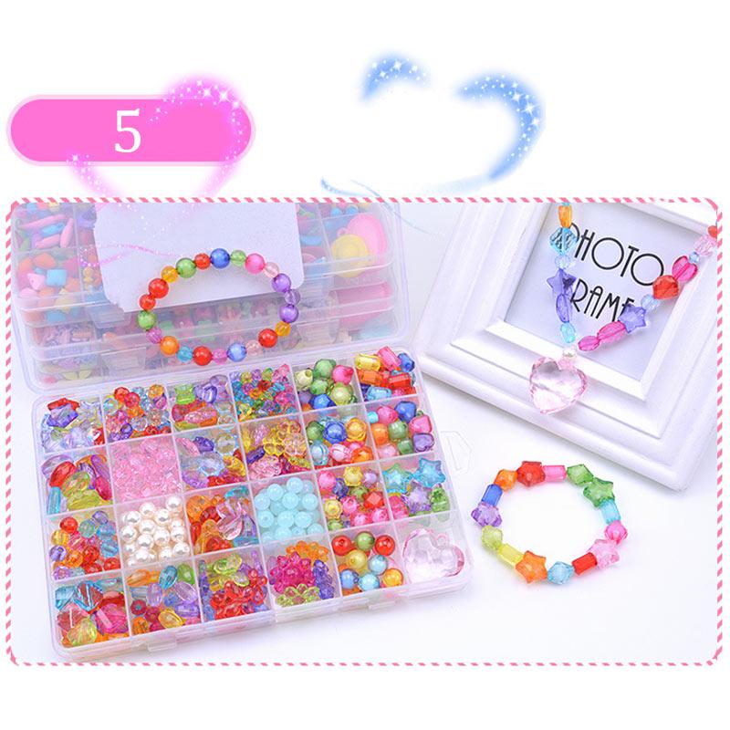 Children Amblyopia Candy Colors DIY Wear Beads For Bracelet Kids Toys Geometric Shape Personalized Jigsaw Puzzle