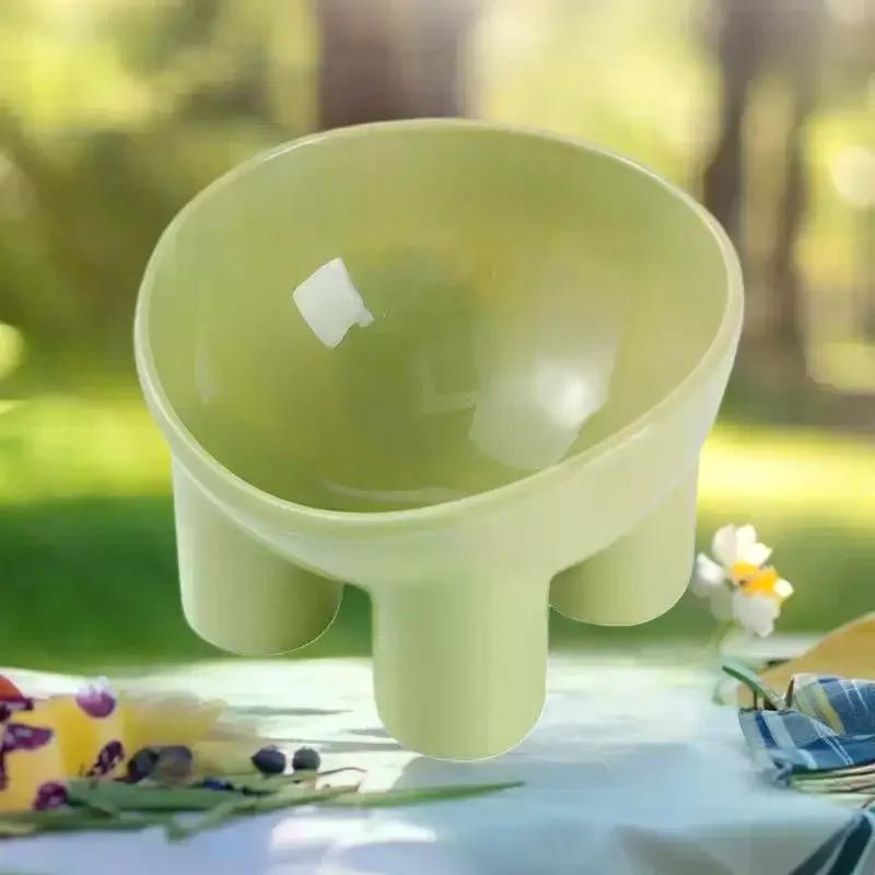 Podwyższona miska dla kota ze stojakiem - Trwała plastikowa miska na karmę i wodę dla zwierząt domowych, Eleganckie nowoczesne karmienie przyjazne dla szyi dla kotów i psów