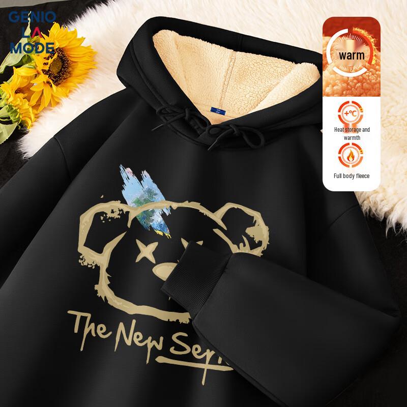 

GENIOLAMODE Men s Thick Warm Hooded Sweatshirt 2XL