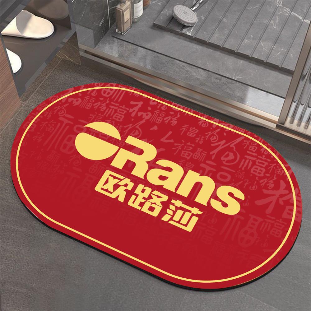 Ceramic Bathroom Gift Floor Mat Doormat Bathroom Absorbent Non-Slip Mat Logo Toilet Carpet Order System