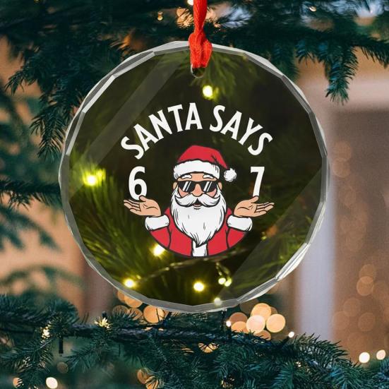 Santa říká šest sedm vánoční ozdoba vtipný 67 meme závěsná ozdoba vánoční vtipný dárek pro přátele rodinu