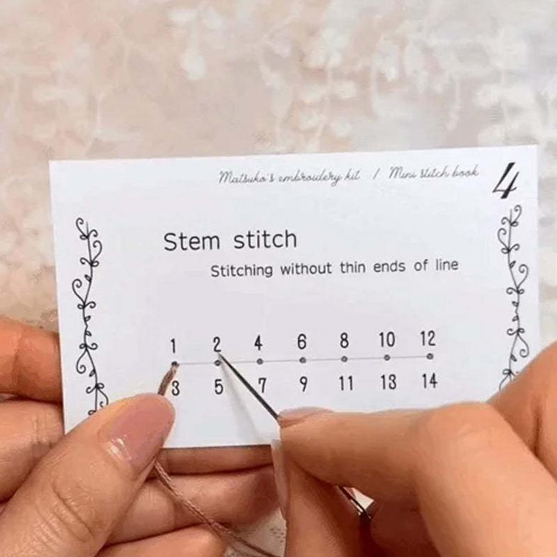 

Творческая мини-книга по шитью для начинающих, стежки «назад иголка» и прямые стежки, руководство по шитью, набор швейных принадлежностей ручной работы United States