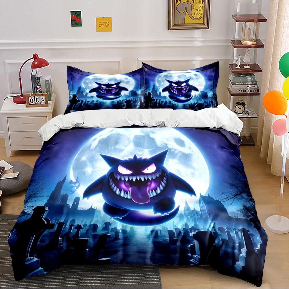 Haunted Moonlit Creature Design Bedding Duvet Cover Set (1*Duvet Cover 2*Pillowcases, without duvet insert)