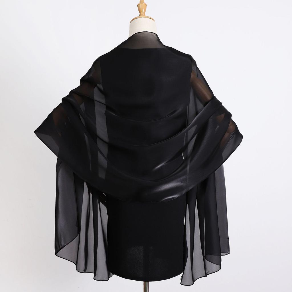 200*70cm Shawls and Wraps for Evening Dresses Organza Glossy Women Guest Shawl Long Scarf