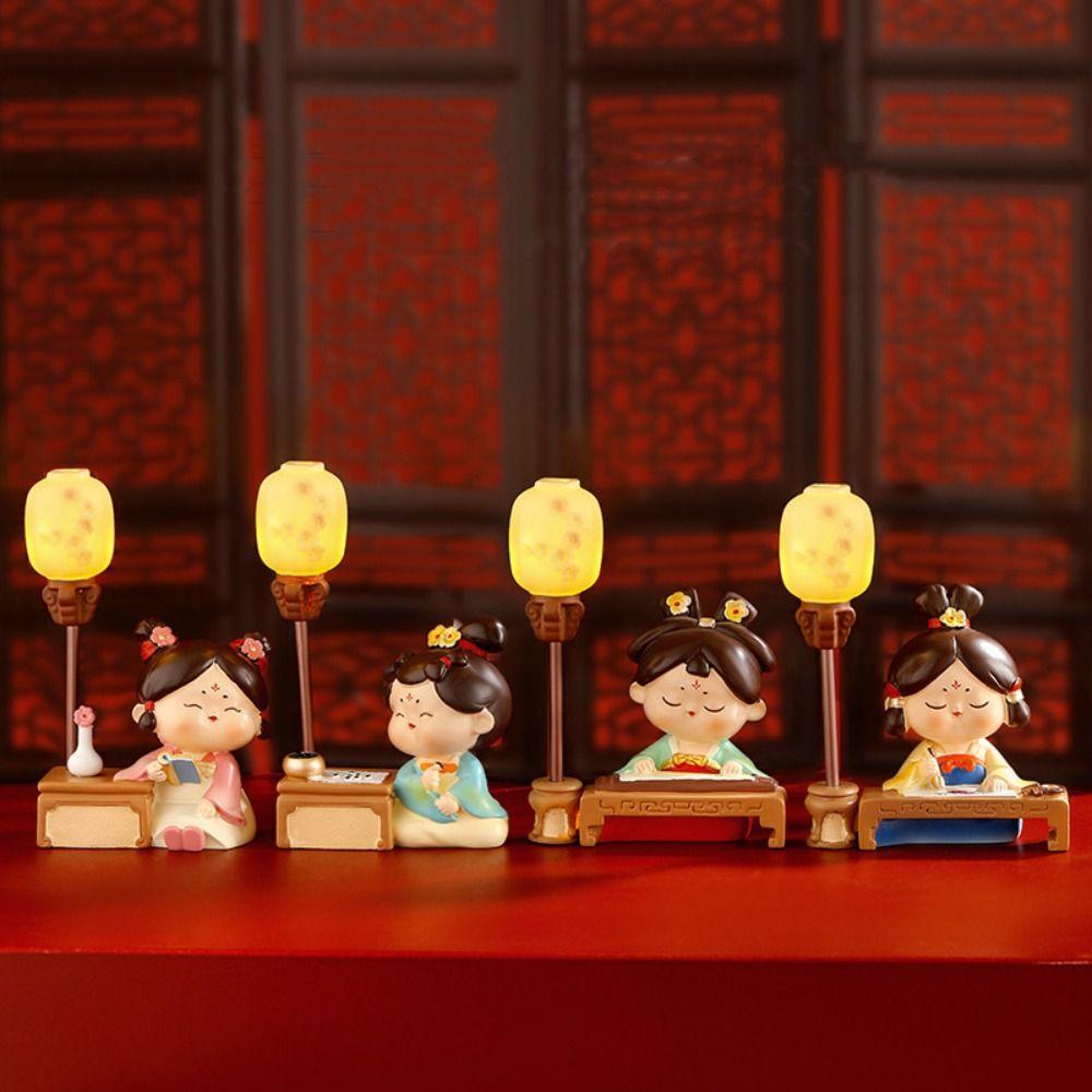 

Мини Тан Ши Девушка Настольная Фигурка с Лампой Милая Девушка Скульптура Автомобиль Украшение Для Дома