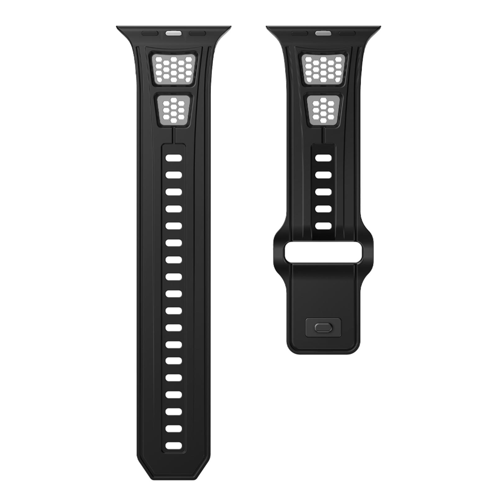 

Спортивный ремешок для Apple Watch Series 11 10 42 мм / 9 8 7 41 мм / SE3 SE2 SE 6 5 4 40 мм / 3 2 1 38 мм, двухцветный, с отверстиями, силиконовый ремешок C