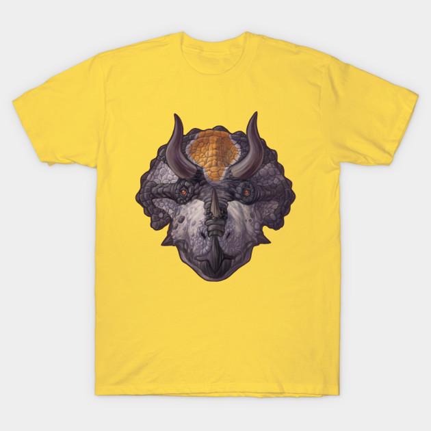 Men Black Print T-shirt Triceratops Horridus No-Cut Transfer Paper Print Cotton Tshirt 2XL жёлтый